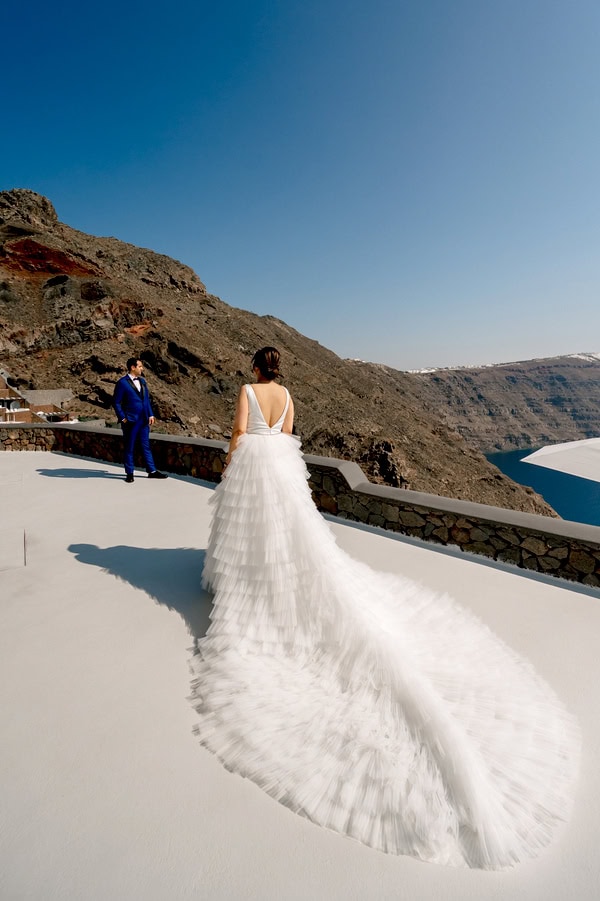 White Floral Dream Wedding Santorini