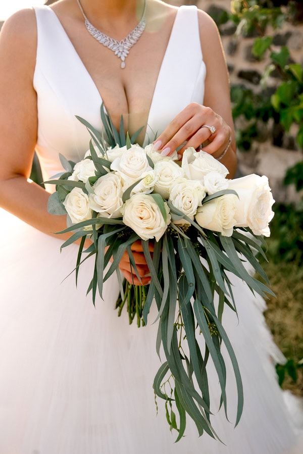 White Floral Dream Wedding Santorini