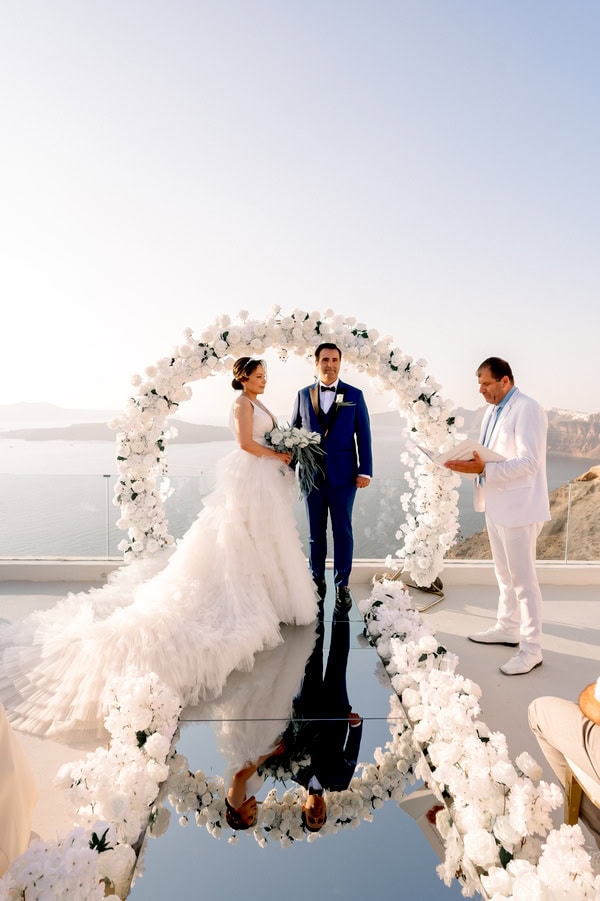 White Floral Dream Wedding Santorini