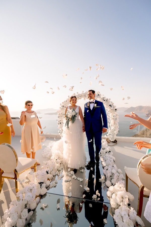 White Floral Dream Wedding Santorini