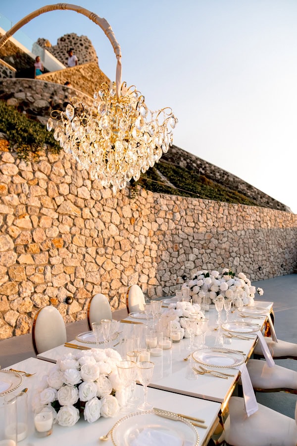 White Floral Dream Wedding Santorini