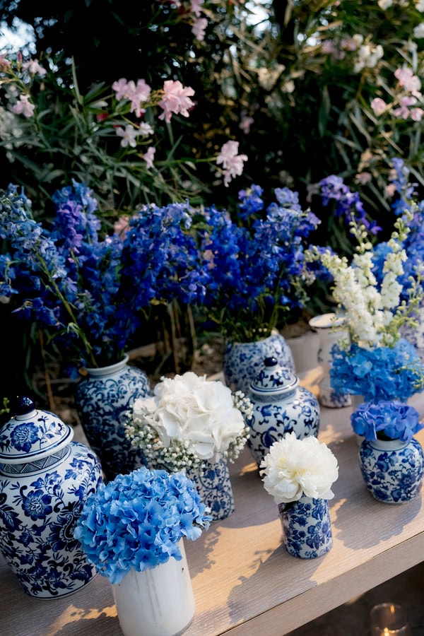 Beautiful Summer Wedding Blue Hues Chinoiserie Details