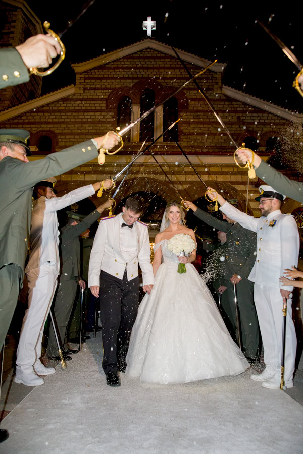 Military Wedding Thessaloniki White Flowers
