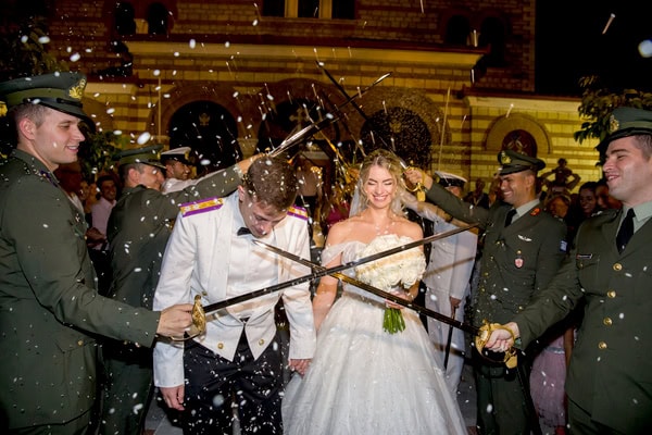 Military Wedding Thessaloniki White Flowers