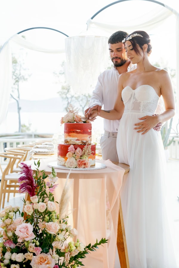 Romantic Beachside Styled Shoot Pastel Flowers Naxos