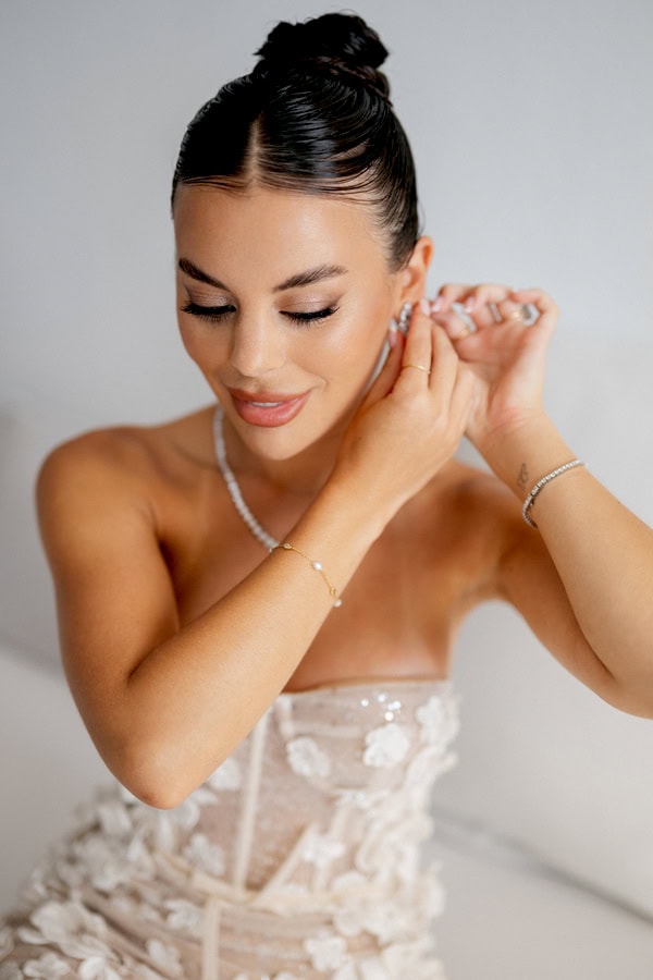 Romantic Destination Wedding Santorini Floral Arch