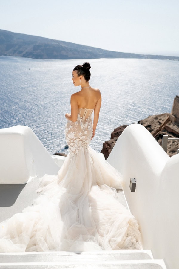 Romantic Destination Wedding Santorini Floral Arch