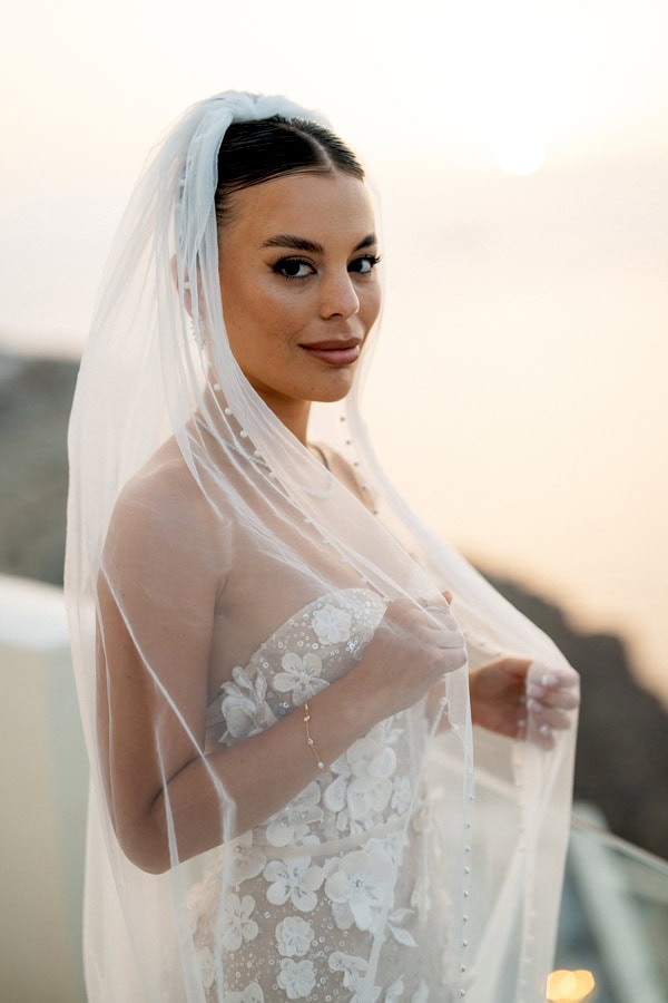 Romantic Destination Wedding Santorini Floral Arch