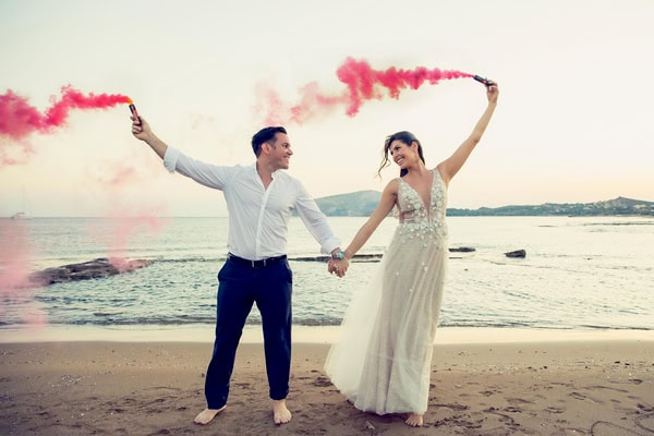 Romantic Summer Wedding Athens With White Flowers