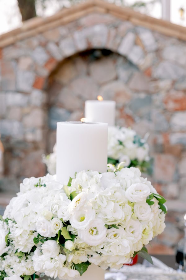 Romantic Summer Wedding Ktima Laas White Hydrangeas