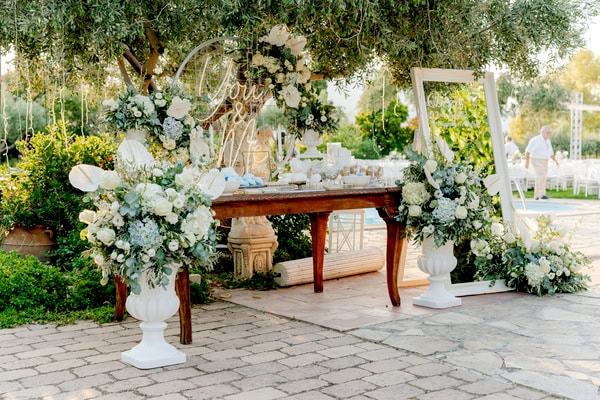 Romantic Wedding Baptism Athens Hydrangeas