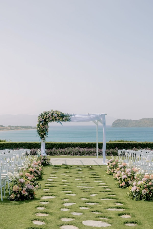 Dreamy Seaside Wedding Crete Vibrant Flowers