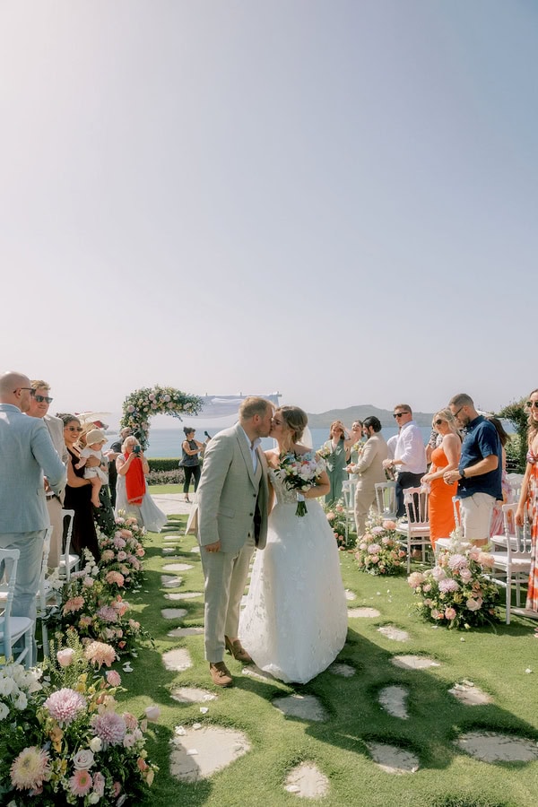Dreamy Seaside Wedding Crete Vibrant Flowers