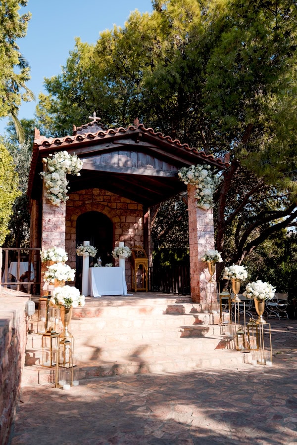 Romantic Wedding Athens White Flowers