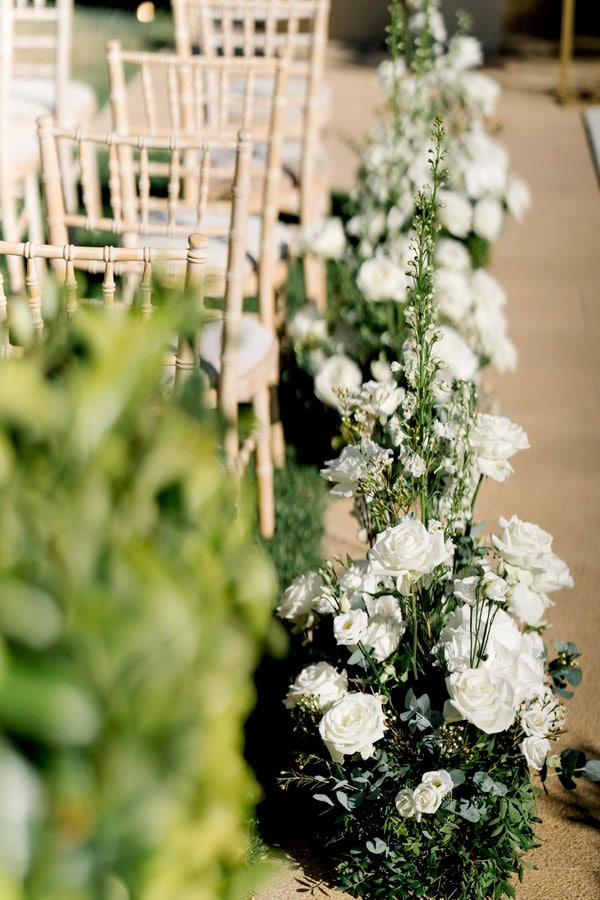 Romantic Wedding Orizontes Estate All White Florals