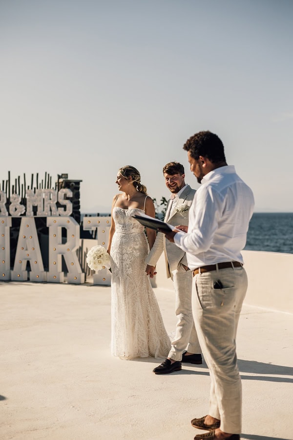 Stylish Santorini Wedding With Roses