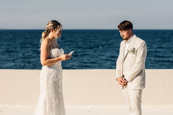 Stylish Santorini Wedding With Roses