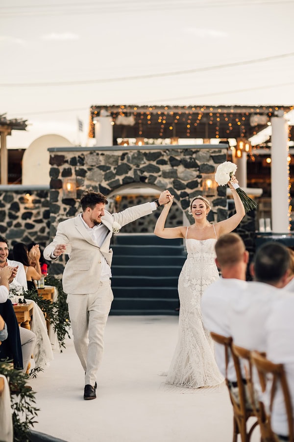 Stylish Santorini Wedding With Roses