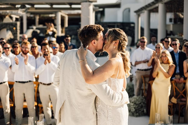 Stylish Santorini Wedding With Roses
