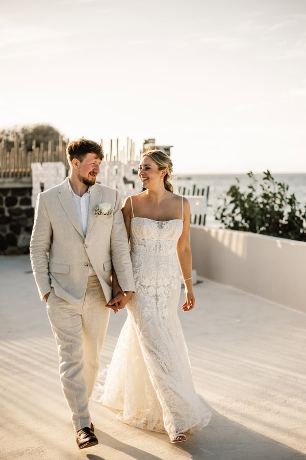 Stylish Santorini Wedding With Roses