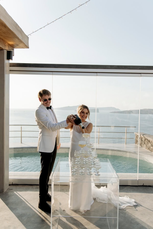 Chic Santorini Caldera Wedding