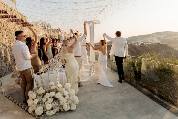Chic Santorini Caldera Wedding
