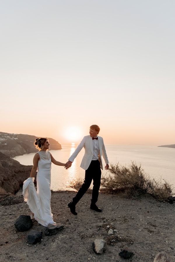 Chic Santorini Caldera Wedding
