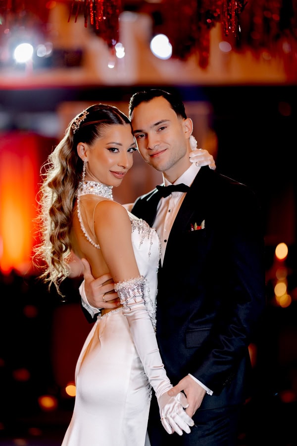 Glamorous Winter Wedding Deep Red Florals