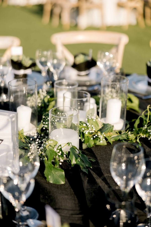 Modern Edgy Wedding White And Black Roses