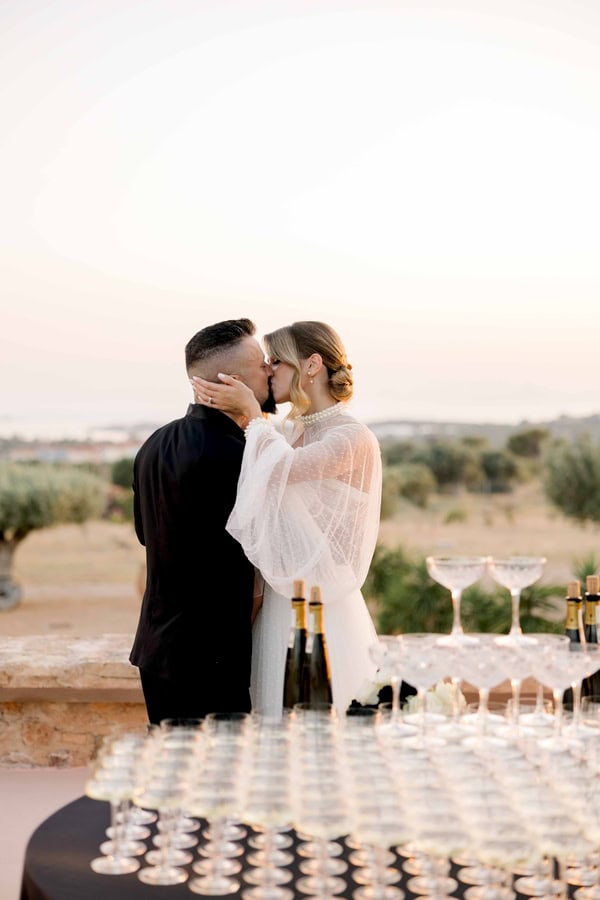 Modern Edgy Wedding White And Black Roses