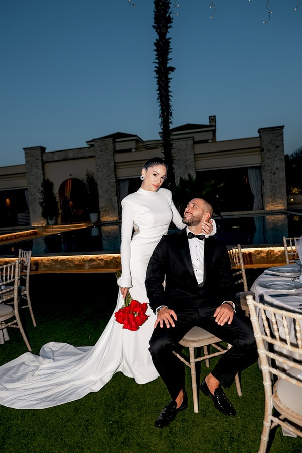 Modern Wedding Athens Deep Red Roses