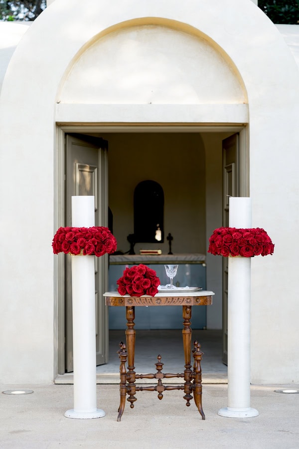 Modern Wedding Athens Deep Red Roses