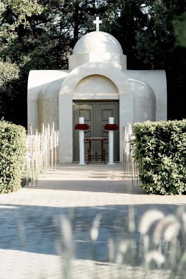 Modern Wedding Athens Deep Red Roses