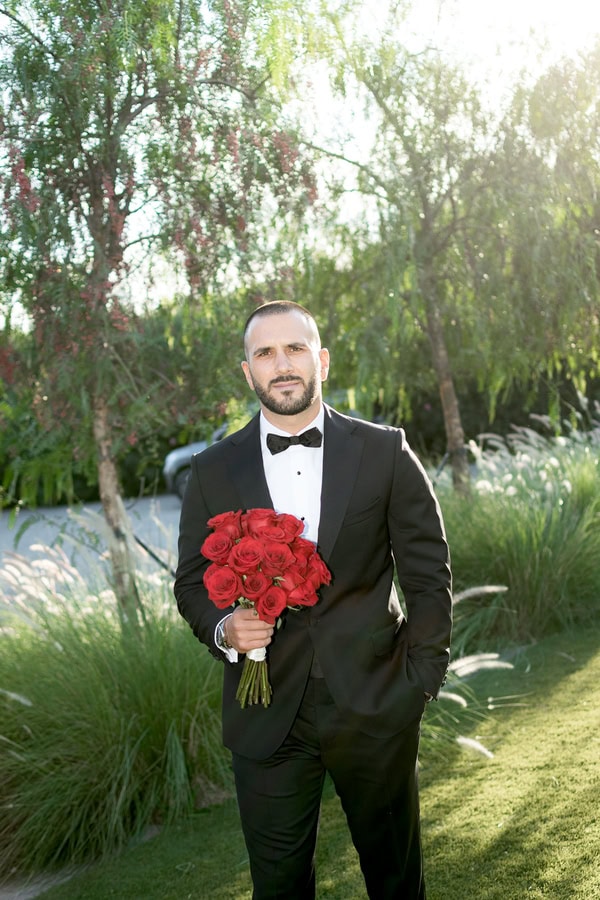 Modern Wedding Athens Deep Red Roses