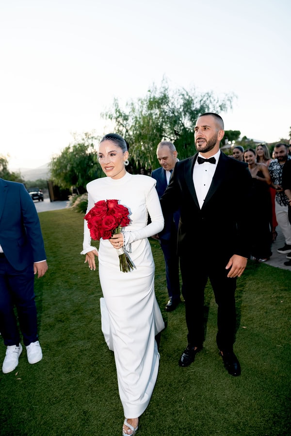Modern Wedding Athens Deep Red Roses