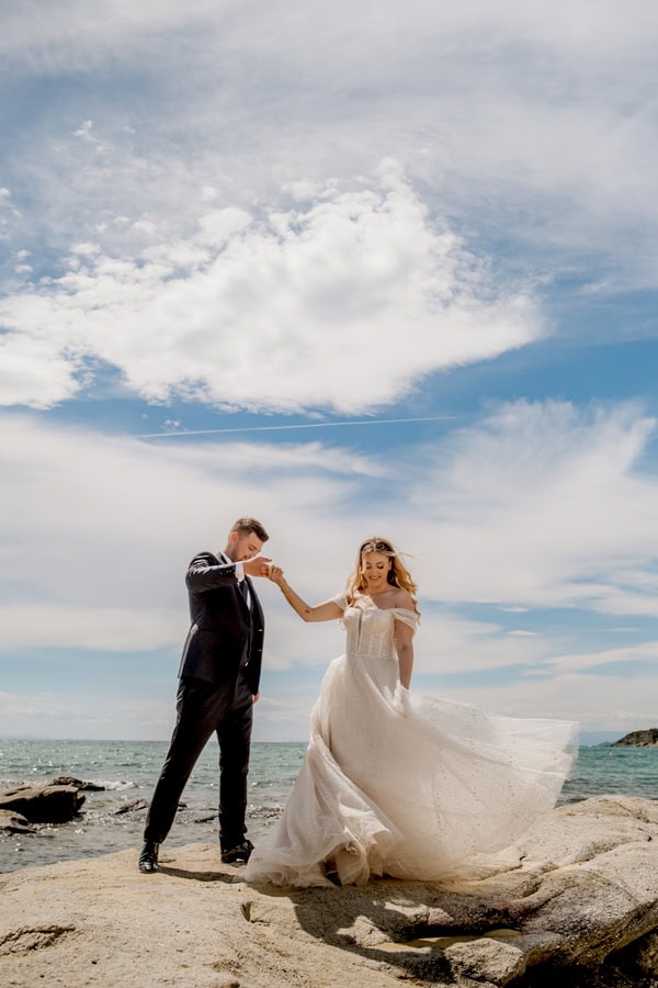 Romantic Summer Wedding Drama White Flowers