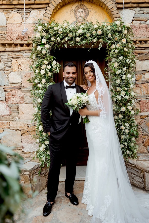 Romantic Summer Wedding White Flowers Athens
