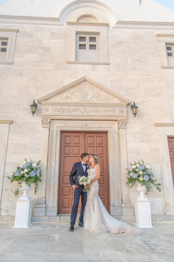 Romantic Wedding Tinos Blue White