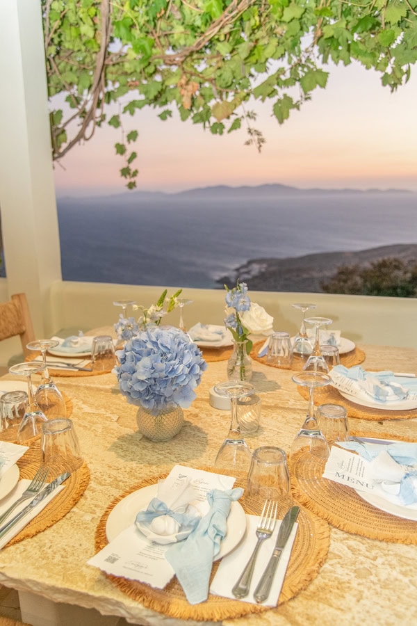 Romantic Wedding Tinos Blue White