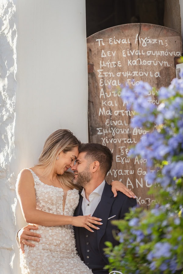 Romantic Wedding Tinos Blue White