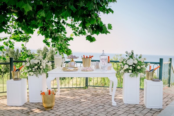 Summer Greek Italian Wedding White Decor