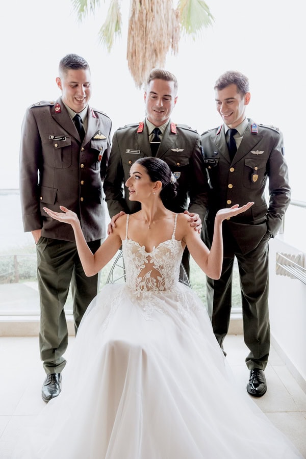 Beautiful Military Wedding White Pale Pink Flowers