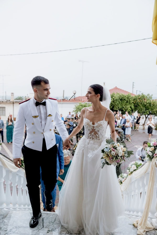 Beautiful Military Wedding White Pale Pink Flowers