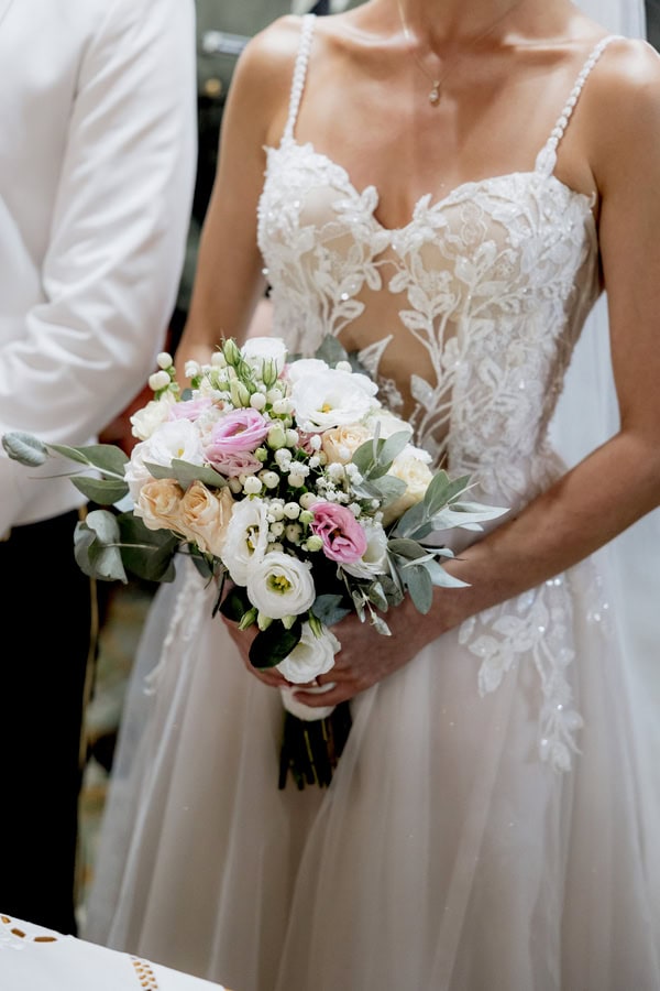 Beautiful Military Wedding White Pale Pink Flowers
