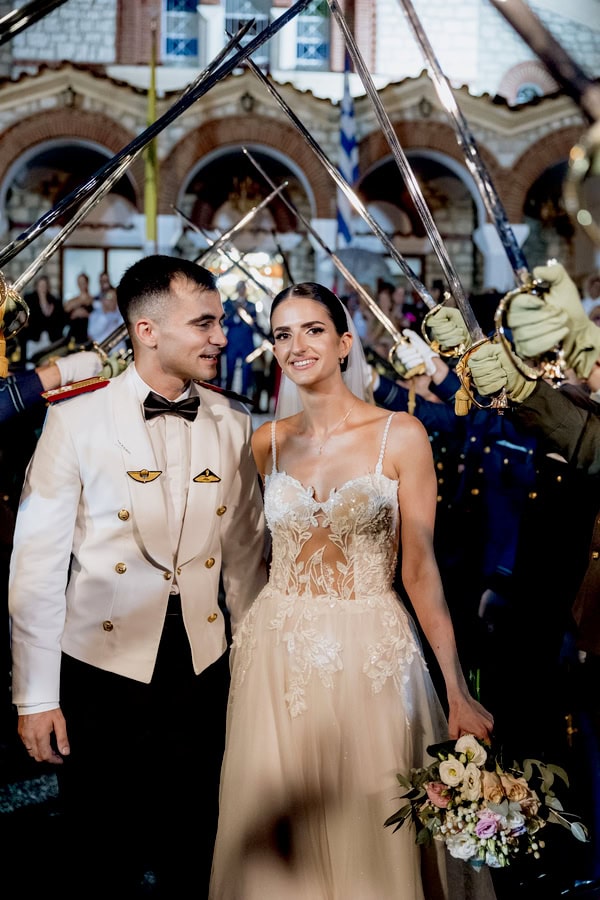 Beautiful Military Wedding White Pale Pink Flowers