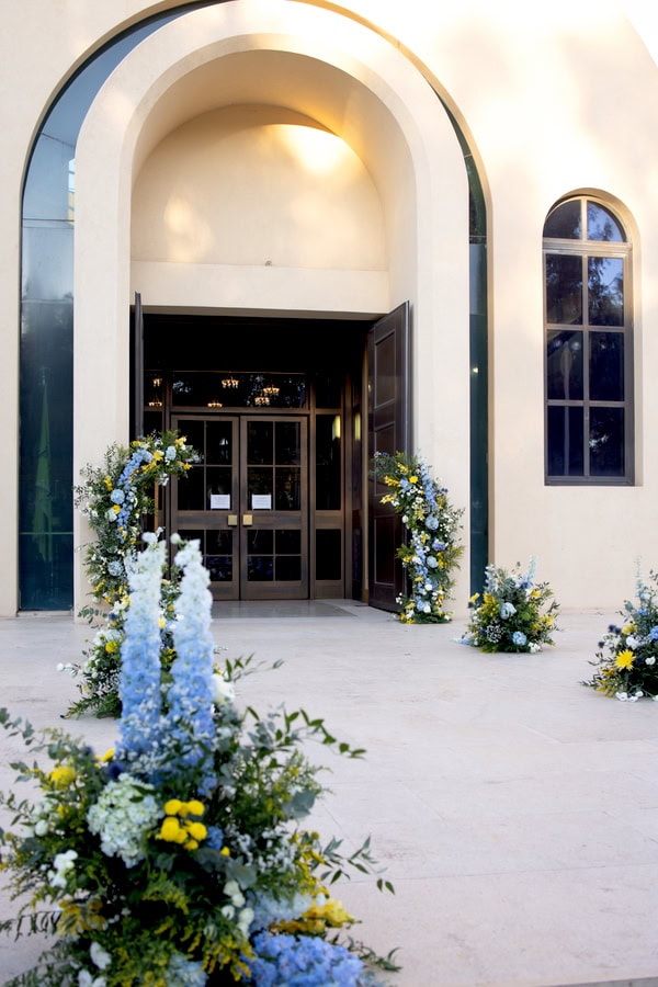 Chic Autumn Wedding Delphinium Hydrangeas Athens