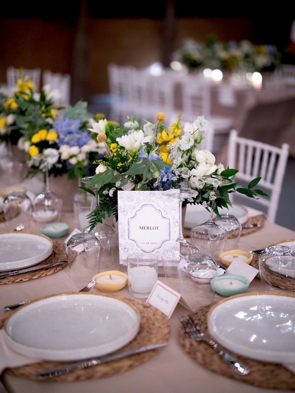 Chic Autumn Wedding Delphinium Hydrangeas Athens