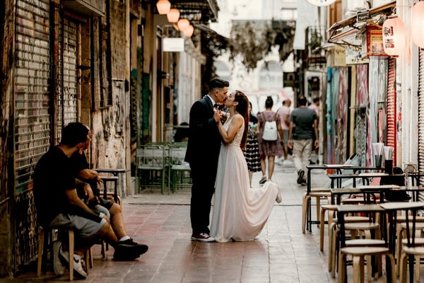 Colorful Summer Wedding Next Day City Photoshoot