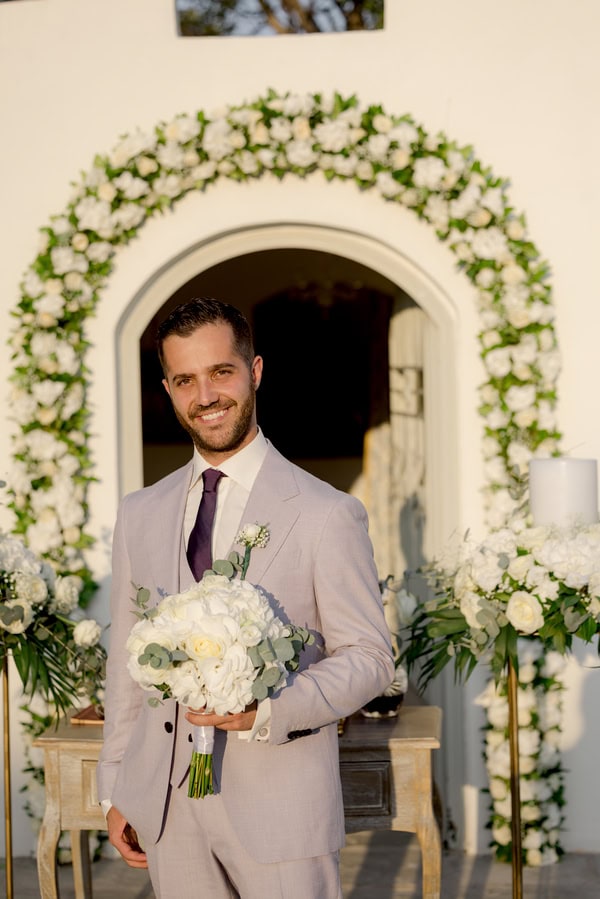 Fairytale Wedding White Roses Eucalyptus