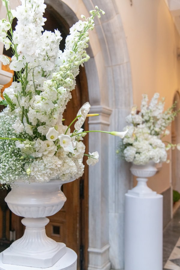 Fall Wedding In Tinos With White Floral Arrangements And Romantic Details